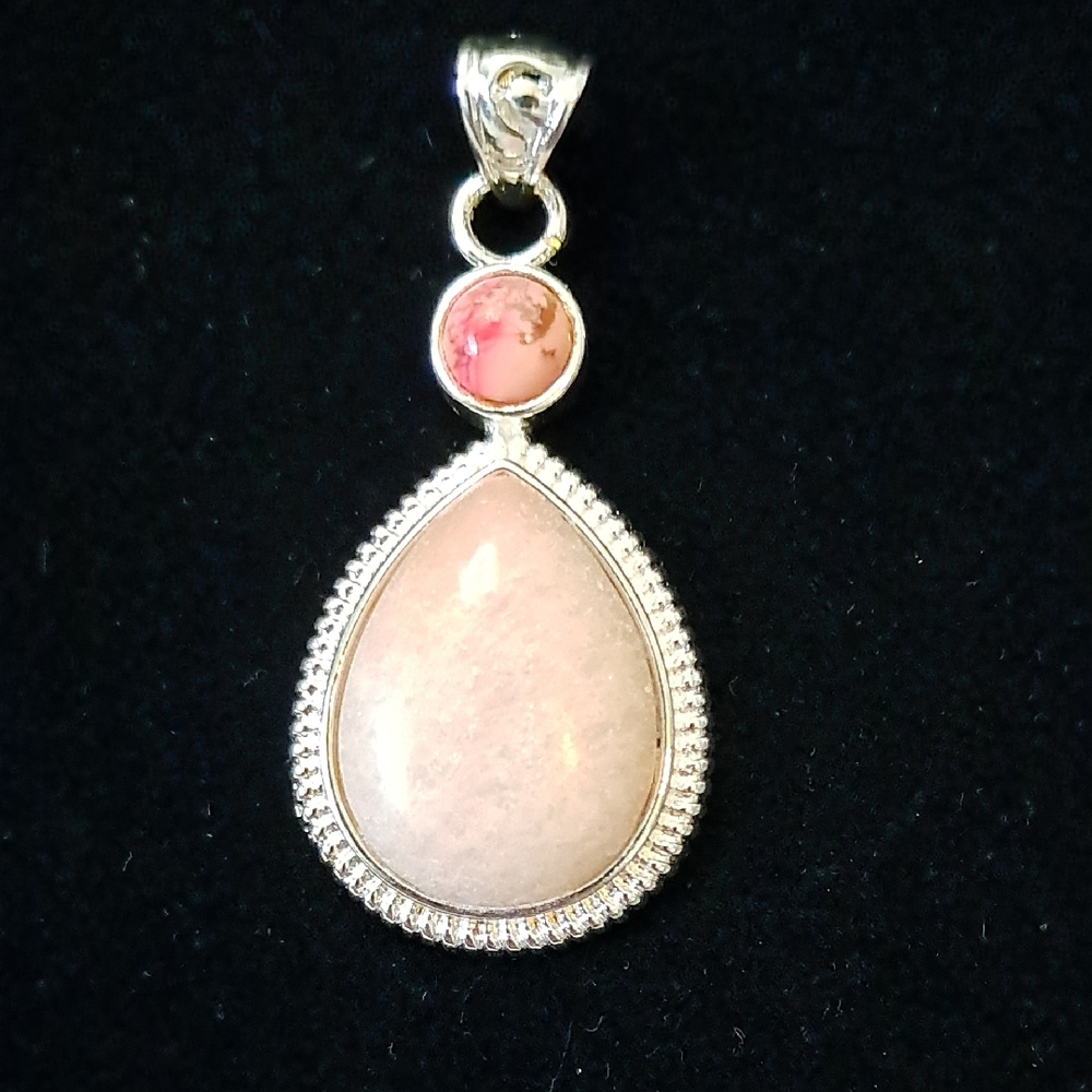 Pink Opal & Pink Jasper Pendant